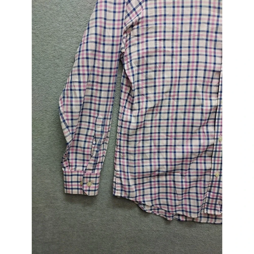 Banana Republic Men Shirt M Multicolor Plaid Button Down Long Sleeve Logo Casual